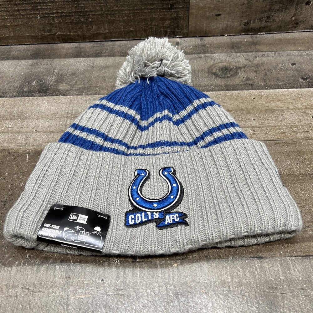 New Era Indianapolis Colts Sideline Sport Knit Winter Hat beanie Pom OS NWT!